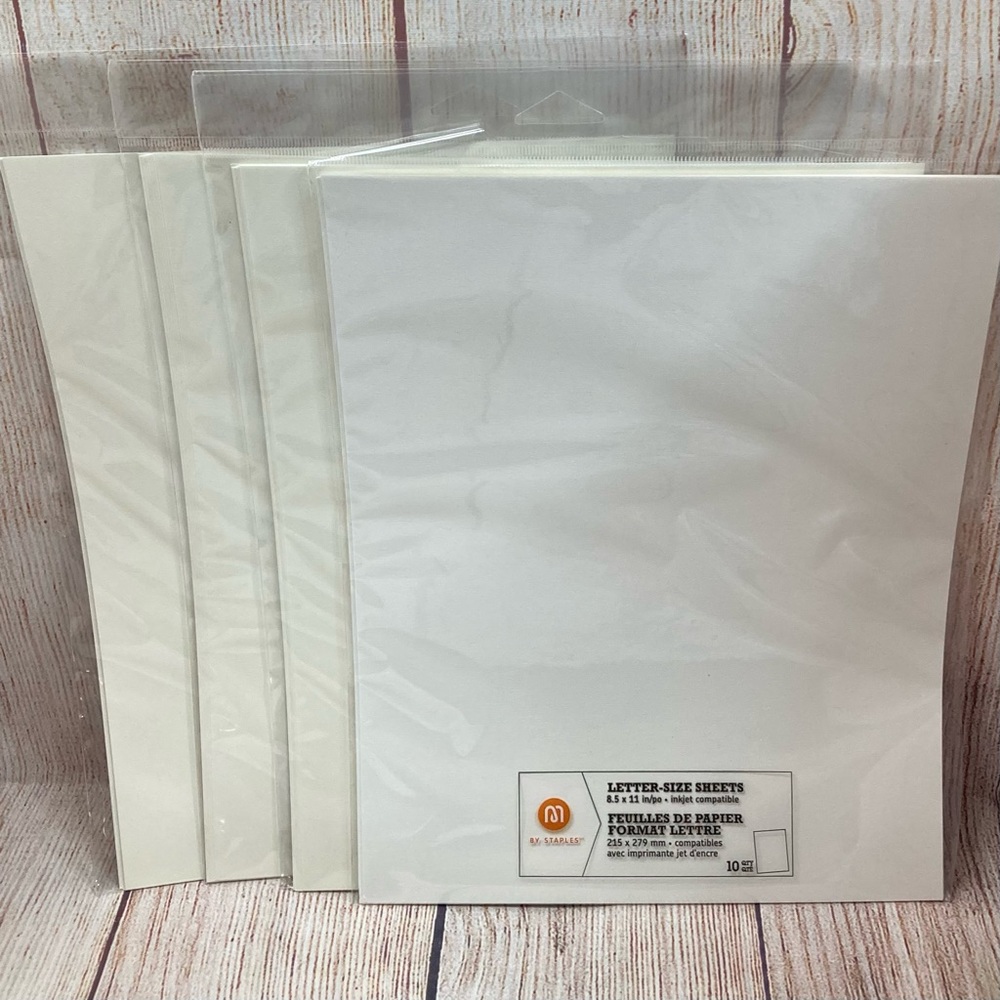 Staples Customizable Letter-Sized Sheets 8.5in x 11in (4) Packs of 10
